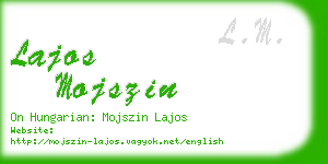 lajos mojszin business card